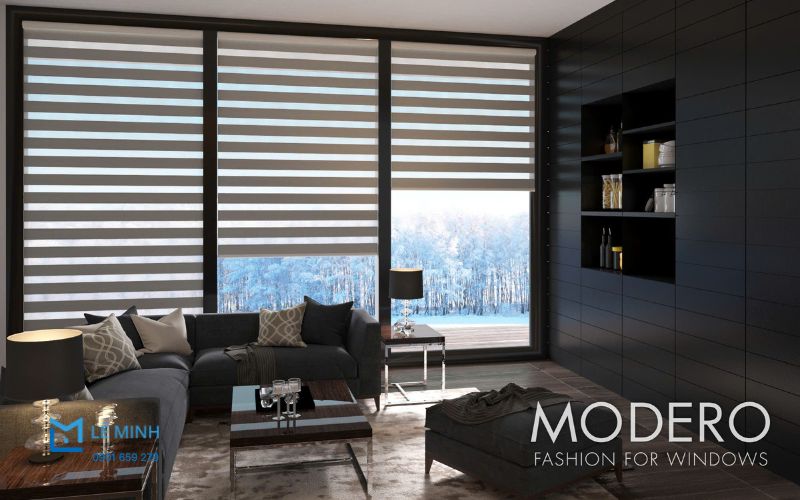 Catalogue rèm cuốn Modero cũng cung cấp nhiều lựa chọn về màu sắc và hoa văn