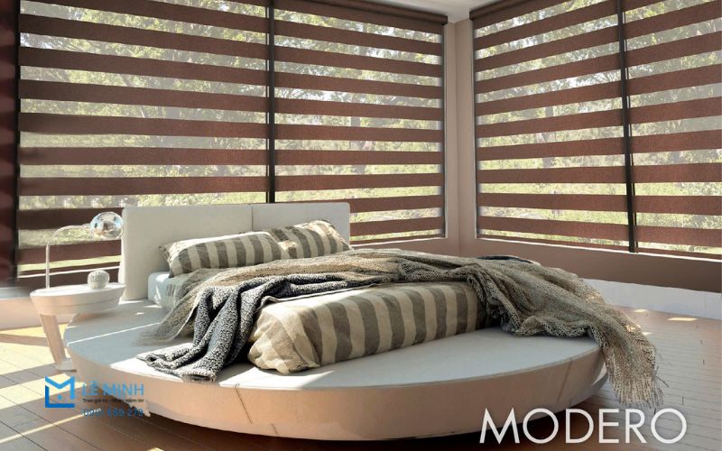 Cấu tạo rèm cửa cầu vồng gồm hai lớp vải đan xen tinh tế, vừa cản sáng hiệu quả vừa lấy sáng nhẹ nhàng