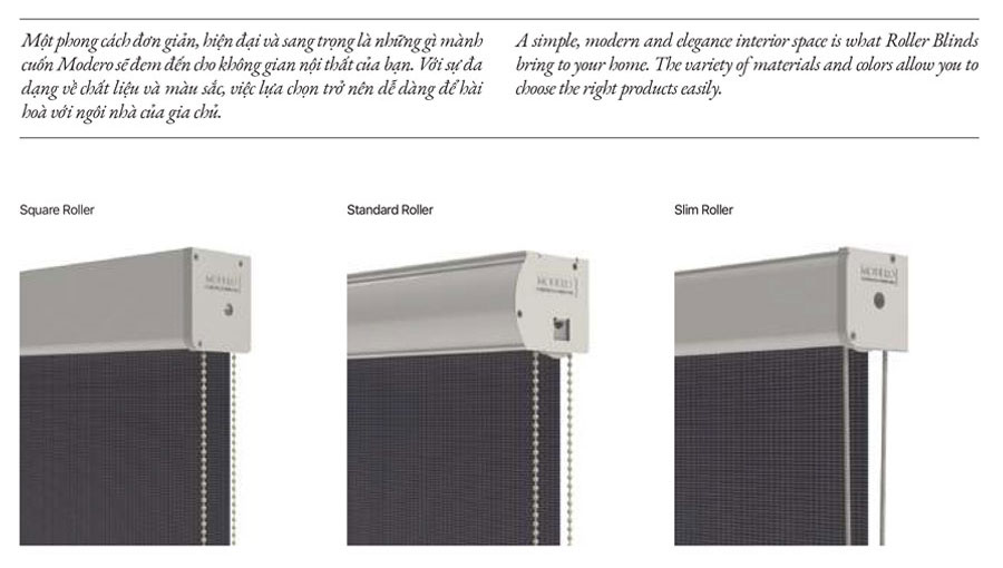 Rèm sáo cuốn Hàn Quốc mã Grace sử dụng hệ phụ kiện đồng bộ nhập khẩu