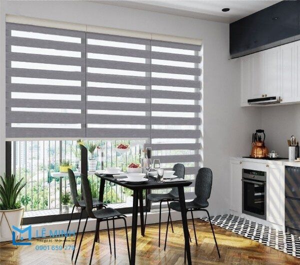 Rèm gia đình cầu vồng thông minh, giải pháp tối ưu cho khu vực bếp – ăn tiện nghi và sang trọng.