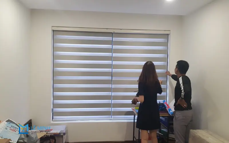 Rèm cầu vồng tự động – Phong cách 2 lớp cho rèm tự động phòng ngủ